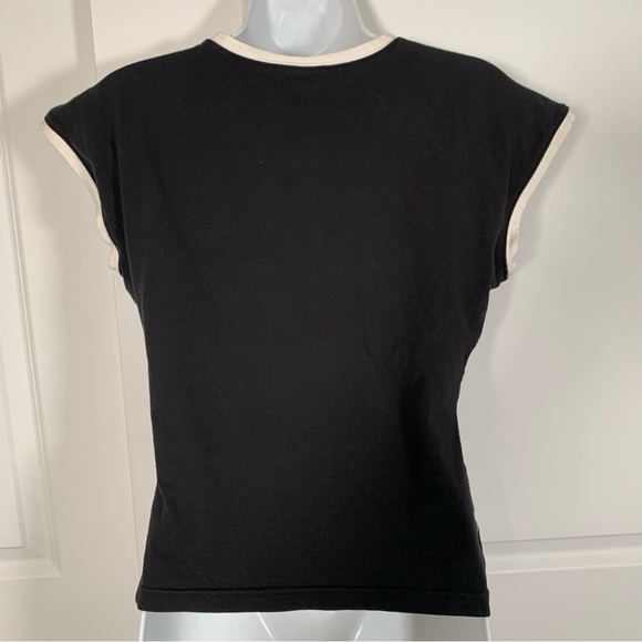 Nike Crop Top Black White Athletic Graphic Cropped Shirt Attached Bra Womens Lg - Picture 5 of 11